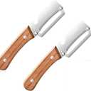 MultiFunctional Vegetable Peeler for Kitchen，Multifunctional Vegetable Peeler with Wooden Handle and Bottle Opener，2-in-1 Stainless Steel Kitchen Tool for Fruit Apple Potato Pumpkin Papaya (2)
