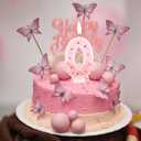 Pink Glitter Bow Cake Candles,2nd Birthday Candles,3.5 inch Large Size Pink Macaroon Number Candles Cake Topper Decorations for Kids Girls Adults Birthday Wedding Anniversary Party Supplies