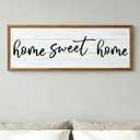 40"x15" Home Sweet Home Wood Framed Wall Decor, Rustic Farmhouse Horizontal Wall Art Sign, Large Hanging Decoration for Living Room Bedroom Entryway Couch Bed
