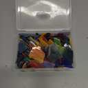 Lanyani Iridescent Glass Mosaic Tiles Bulk, 4-Shapes 700 Pieces Sparkle Iridized Stained Glass Tile for Mosaic Crafts