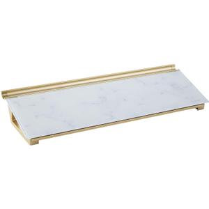 Quartet Glass Dry Erase White Board 18"W x 6"H, Compact Desktop Whiteboard with Storage Drawer, Marble (GDP186M)