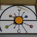 Unique Metal Wall Clock 14 Inch Mid-Century Modern Clock with Silent Mechanism Decorative Colorful Clock for Living Room, Kitchen, Office DecorMetal Wall Clock