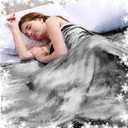 Topcee Cooling Throw Blanket for Night Sweats Decorative Tie Dye, Absorbs Heat to Keep Cool on Warm Nights, Q-Max 0.5 Cooling Blankets for Hot Sleepers, Cool Lightweight Sofa Throw Blanket (50"x70") (Grey Watercolor)