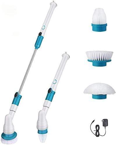 Electric Spin Scrubber, Upgrade Cordless Shower Scrubber with 3 Replaceable Brush Heads, Extension Handle, Bathroom Cleaning Brush for Bathtub Floor Tile Grout