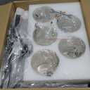 3WWWUEE 39.4" Kitchen Island Lighting, 5 Lights Clear Glass Pendant Light Fixtue, Black Linear Metal Chandelier for Dining&Living Room Foyer, Height Adjustable, E26 Socket