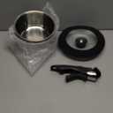 2.0 & 3.0 Quart Saucepan with Lid, Stainless Steel Pot Sets, Kitchen Cookware Set with Removable Handle, Saucepan Set with 18cm and 20cm Pots and Multi-Purpose Silicone Lid  All Stovetop Compatible