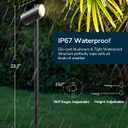 EDISHINE 48Ft Smart LED Landscape Lighting, 300LM Low Voltage Outdoor Spotlgiht, RGBW IP67 Waterproof 12V Landscape Lights, APP Control, Height & 320 Head Adjustable, Compatible with Alexa, 4 Pack