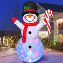 8 FT Tall Giant Santa Inflatable Christmas Decorations Outdoor Tree Blowups, Funny Cute Xmas Blow Up Yard Decoration Build-in LED Lights & Tethers Stakes Winter Holiday Indoor Party Garden Lawn Decor