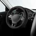 Skechers Steering Wheel Cover, Memory Foam Car Steering Wheel Cover, 14.5-15inch Anti-Slip Safety Comfortable Desgin, Universal Accessory for Diverse Cars, Truck, SUV (Black & Black)
