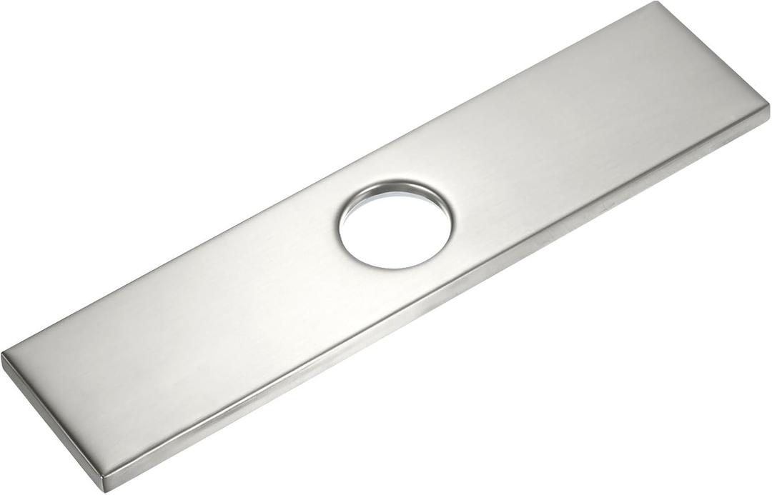 Faucet Deck Plate, 10 Inch Square 304 Stainless Steel Hole Cover Deck Plate Escutcheon for Bathroom/Kitchen Sink Faucet [Brushed Silver Tone]