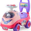 VEVOR Ride On Toddler Push Car, Push Car for Toddler 19 to 36 Months, Kids Ride On Toy with Horn & Music, 48.5 lbs Load Capacity, Under-seat Storage, Foot-to-Floor Walker for Toddlers Boys Girls, Pink