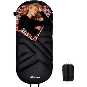 Cotton Flannel Sleeping Bag for Adults,4 Season Extra Wide Big&Tall XXL Portable Sleeping Bags for Warm Cold Weather Winter,Camping SleepingBag with Compression Sack,Hiking Backpacking,Indoor Outdoor