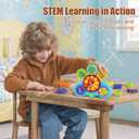 STEM Gears Toys for Kids Ages 3+, Creative Learning Building Blocks, 13Pcs Educational Construction Toy Set, Electric & Manual Dual Mode, Versatile Gear Playset Gift for Boys & Girls