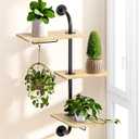 SS Rotating Window Plant Shelves Indoor, 3-Tier Wall Plant Holder, Metal Plant Stand Indoor for Optimal Sunlight, Space-Saving Design and Enhance Home Decor,16 inch
