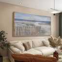 Wall Art For Living Room Blue Coastline Lakeside Scenery Nature Scene Large Size Canvas Painting For Bedroom Dining Room Home Office Modern Abstract Artwork Wall Decor 29"x58" With Framed