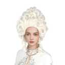 Platinum Blonde Wig Short Curly Blonde Beehive Wig Queen Cosplay Halloween Costume Wigs For Women