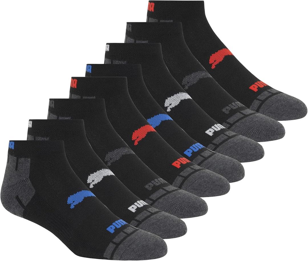 PUMA mens Low Cut Socks (8-pack) (10-13, Black)