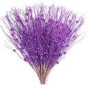 KI Store Purple Glitter Picks Sprays Set of 20 for Mardi Gras Decorative Picks Christmas Tree Wreath Garland Floral Arrangement Decoration