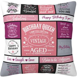 Birthday Gifts for Women Best Friend, Birthday Decorations/Presents for Woman Mom Daughter, Christian Birthdays Gifts for Wife/Sister/Grandma/Aunt Backdrop Throw Pillow Covers 18 x 18 Inch
