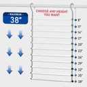 Hanging Closet Rod Extenders, Adjustable Width and Height Closet Extender Hanging Rod, Space-Saving Closet Hanging Rod, Heavy Duty Closet Bar for Hanging Clothes, 1 Pack White