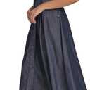 Tommy Hilfiger Women's Cap Sleeve Collared Waist Pleating A-line Midi Shirt Dress, 14