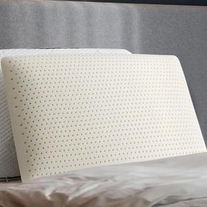 Latex Pillow, 100% Talalay Natural Latex Pillow, Soft Sleeping Bed Pillows with Cotton Cover, Queen Size, Perfect for Side/Back Pain, Stomach, Neck, Stress Relief (1, Queen (Low Loft))