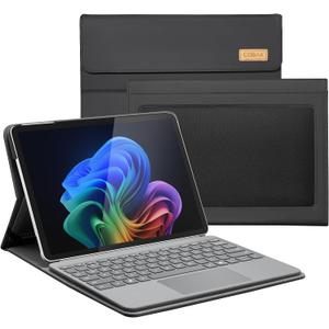 CoBak Case for Microsoft Surface Pro 12" (2025), Premium Business Cover with Multi-Angle Stand, Embedded Stylus Holder, Keyboard Support & Built-in Organizer Tailored for Professionals, Black