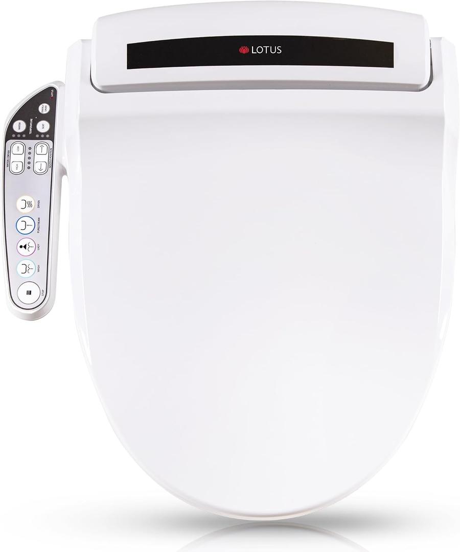 Lotus Bidet ATS-800 Round, Heated Seat, Temperature Controlled Wash, Warm Air Dryer, Easy DIY Installation, Made in Korea