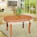 Clear Vinyl Tablecloth Protector Oval Kitchen 100% Waterproof Transparent Plastic Table Cover Oval 52 x 70 Inch