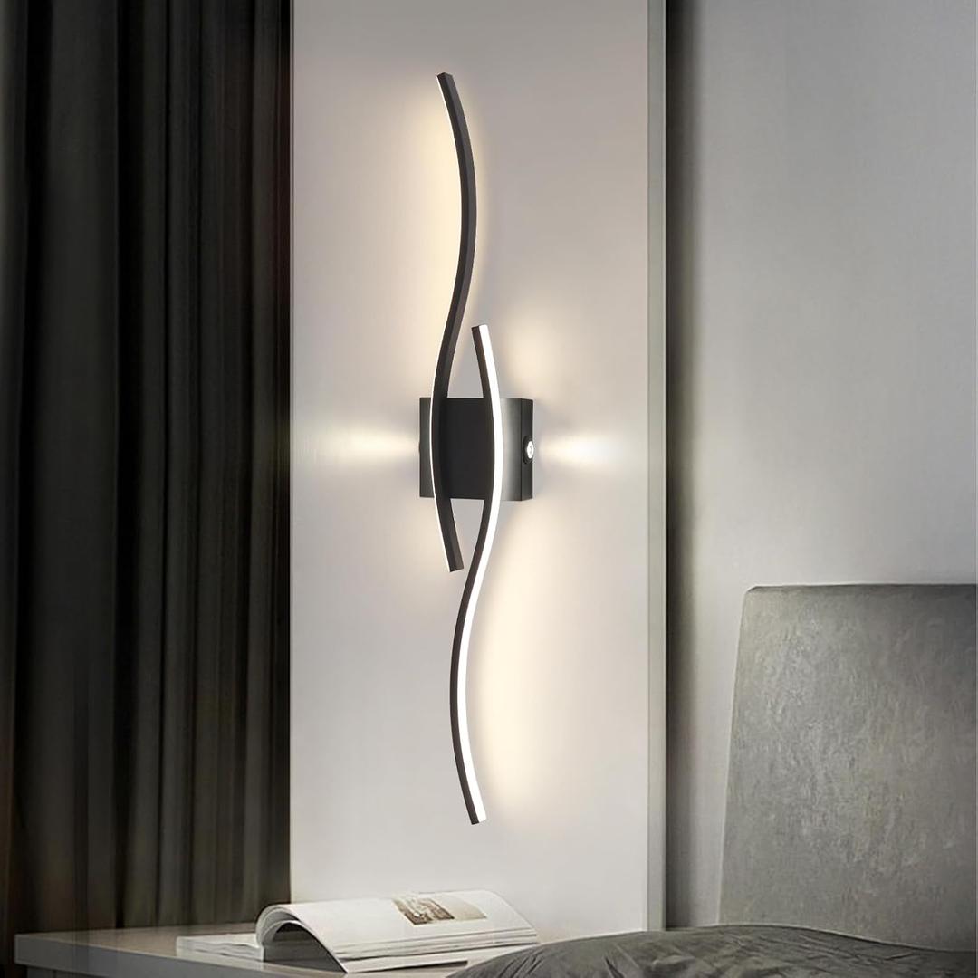 Modern Led Wall Sconces, 32inch Bathroom Mirror Vanity Light 28W, 4000K Wall Fixtures Staircase Lights, Indoor Wall Decor Bedside Wall Lamp for Bedroom Living Room Hallway Hotel