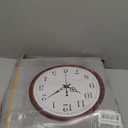 Bernhard Products Large Wall Clock 16 Inch Silent Non Ticking Movement Quartz Battery Operated Round Easy to Read Decorative Classic Brown Home/Kitchen/Office/Classroom/School Clocks, Black Numbers