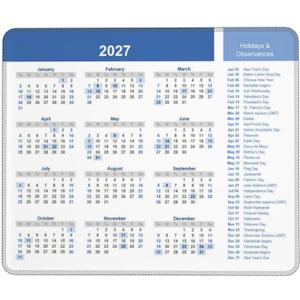 Mouse Pad 2027 Calendar with Holidays, Premium-Textured Mouse Mat with Non-Slip Rubber Base, Mousepad for Laptop Computer Office Desk Accessories