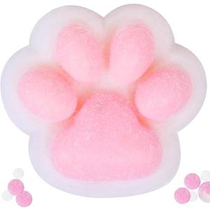 2pcs Cat Paw Squishy Toy, 5 in Big Cute Kawaii Fufu Squishies, Sticky Cat Paw Fur Ball, Super Soft Stress Relief Funny Fidget Toys, Novelty Things Suitable for Adults Kids