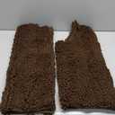 Yimobra Bathroom Rugs Sets 2 Piece, Soft Absorbent Chenille Bath Mat and U-Shaped Toilet Rug, Non Slip Machine Washable Quick Dry, Plush Shower Rugs for Bathroom Floor, 24"x17"+24"x20", Brown
