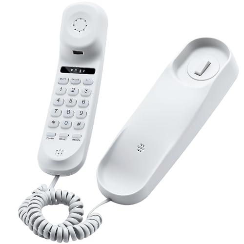 Corded Phone for Home, Durable landline Phone with Large Buttons for Seniors, Versatile Mini Phone for The Home, Office, and More(White)