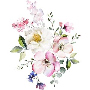 Flowers Toilet Seat Lid Stickers, Toilet Lid Cover Decals Self-Adhesive Removable Bathroom Wall Sticker Flower Pattern for Restroom WC Decorations Bathroom Accessories