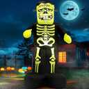 Halloween Blow Up Yard Decorations Inflatables Outdoor Skeleton Frankenstein, 7FT Tall Giant Outside Blowups Scary Cute Funny Spooky Inflated Lawn Decor for Entrance Indoor Trick or Treat Blow-up