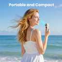 Portable Fan Handheld Mini, 6-Speed Turbo Power USB Rechargeable Personal Cooling Fan with LED Display, Small Travel Fan for Outdoor Camping Hiking, White
