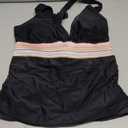 Tankini Tops for Women- Tummy Control Swim Top Only No Bottom 2025(Not Suitable for Large Busts) (Black), L