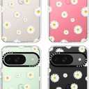 MOSNOVO Case for Google Pixel 9 & Pixel 9 Pro, [Buffertech 6.6ft Military-Grade Drop Protection] [Anti Peel Off Tech] Clear TPU Bumper Phone Case Cover Design - White Daisy