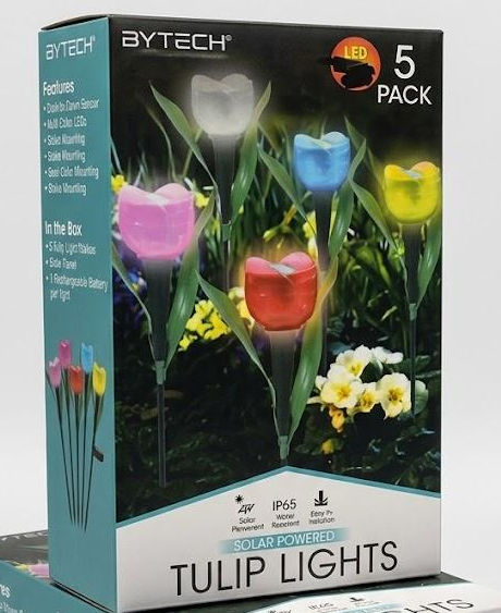 Bytech 5-Pack Solar Powered Tulip Stake