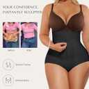 SHAPELLX Women's Tummy Control Shapewear Wide Band High Waist Body Shaper Waist Cinchers Panty With Zipper (Black, S)
