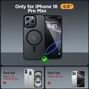 2 x Miracase 2025 Upgraded Magnetic for iPhone 16 Pro Max Case, [Compatible with MagSafe] [Military-Grade Protection], Anti-Fingerprint, Slim Case for 16 Pro Max 6.9 inch with Screen Protector- Black