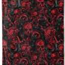 Red Skull Gothic Throw Blanket Gifts for Women, Soft Fuzzy Warm Cozy Flannel Blankets for Bedroom, Travel, Couch, Home Decor 50x60 in