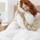 Bedsure Faux Fur Fluffy Fleece Sherpa Blanket Couch Throw White 50"x60"