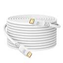 8K White HDMI Cable 30 FT, HDMI 2.1 Cable 30FT Ultra High Speed eARC Braided Long HDMI Cord with 8K@60Hz, 4K@120Hz, HDR10+, Dolby, 3D, HDCP2.3 for Laptop/Monitor/HDTV/Soundbar/Blu-ray/PS5/Xbox