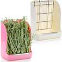 Foraineam 2 Pack Hay Feeder for Rabbits and Guinea Pigs - Plastic Food Bowl, Less Waste Rack Manger, Dispenser for Chinchillas and Other Small Animals
