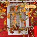 Winlyn 32 Sets Fall Crafts Kits DIY Fall Bookmarks Decorations Art Sets Maple Leaves Smile Face Owl Turkey Pumpkins Foam Stickers Arts and Crafts for Kids Thanksgiving Halloween Classroom Activities