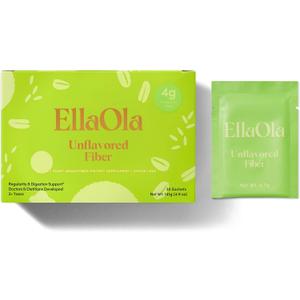 ELLAOLA Kids Fiber Powder, Tasteless, Made for Picky Eaters, Ages 2+ 4g Fiber Per Serving, 5 Plant-Based Soluble + Insoluble Fibers, Zero Sugar, Easy to Mix into Any Food or Drink, 30sachets