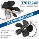 S97012248 97012248 Range Hood Fan Motor BP17 Replacement Part fit for B-roan Nu-Tone 40000 & 42000 Series and Ken-More Stoves by Fetechmate Replace 99080492 97005161 99080533 99080410 99080363